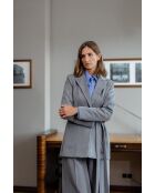 Blazer gris long à nouer sur le côté