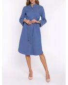 Robe en jean bleue col montant