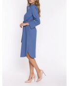 Robe en jean bleue col montant