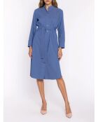 Robe en jean bleue col montant