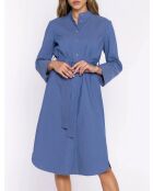 Robe en jean bleue col montant