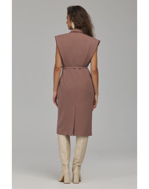 Robe cappucino cintrée à ceinture