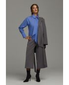 Blaue taillierte Krawattenbluse