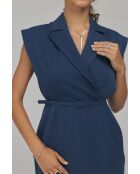 Robe colbat cintrée à ceinture