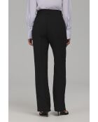 Pantalon noir droit à plis marqués
