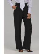 Pantalon noir droit à plis marqués