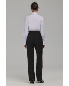 Pantalon noir droit à plis marqués
