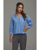 Hellblaues Oversize-Hemd mit V-Ausschnitt