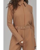 Combinaison pantalon caramel zippée