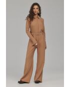 Combinaison pantalon caramel zippée