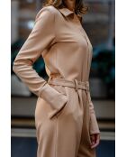 Combinaison pantalon caramel zippée