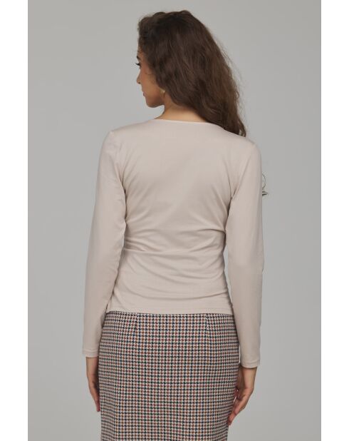 Chemisier beige cache-cœur