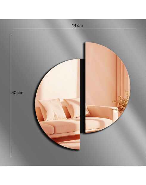 Miroir décoratif rose doré - 44x50 cm