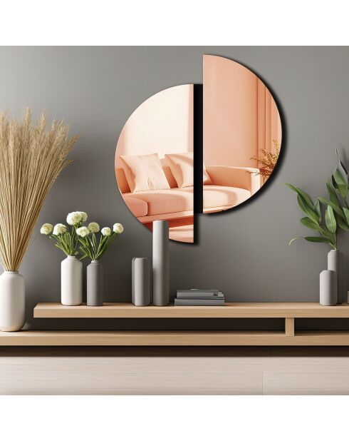 Miroir décoratif rose doré - 44x50 cm