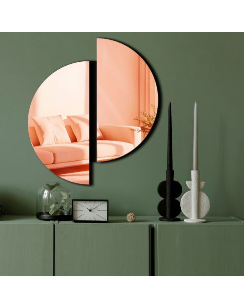 Miroir décoratif rose doré - 44x50 cm
