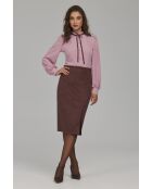 Blusa entallada rosa con cuello alto