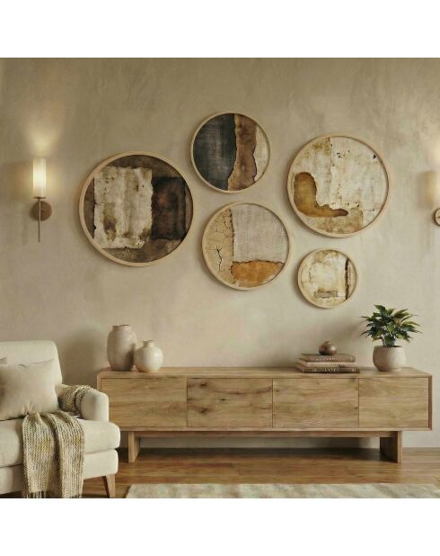 Pannello decorativo incorniciato in MDF multicolore - 5 pezzi