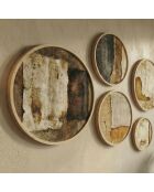 Pannello decorativo incorniciato in MDF multicolore - 5 pezzi