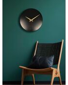 Reloj de pared decorativo negro - 35x35 cm