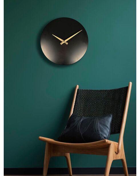 Horloge murale décorative noire - 35x35 cm