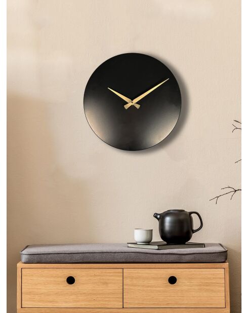 Reloj de pared decorativo negro - 35x35 cm