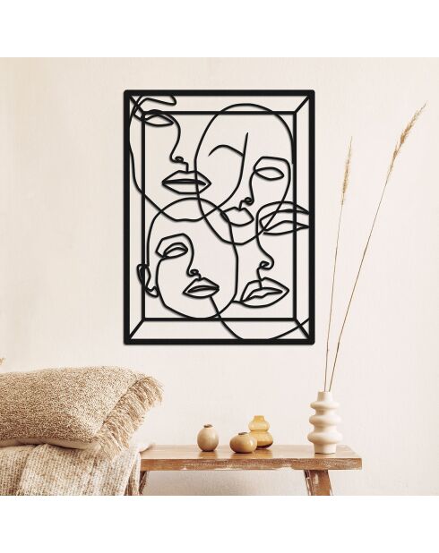 Décoration murale en métal noire - 41.5x55.5 cm