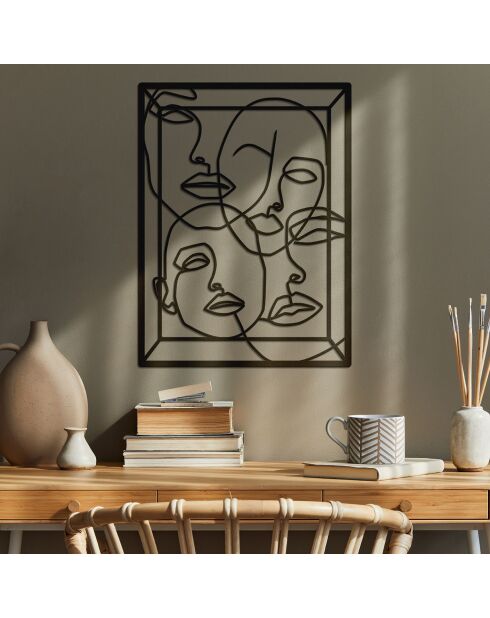 Décoration murale en métal noire - 41.5x55.5 cm