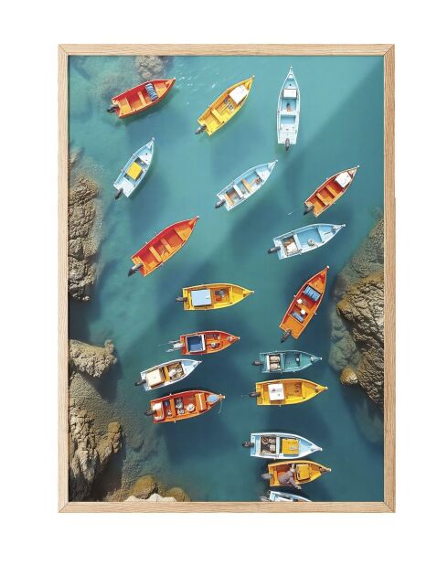Tableau décoratif encadré multicolore - 50x70 cm