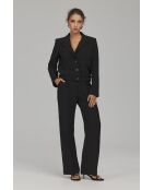 Pantalon noir droit à plis marqués