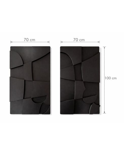 Set aus 2 schwarzen Wanddekorationen — 2 x (70x100) cm