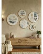 Pannello decorativo incorniciato in MDF multicolore - 5 pezzi