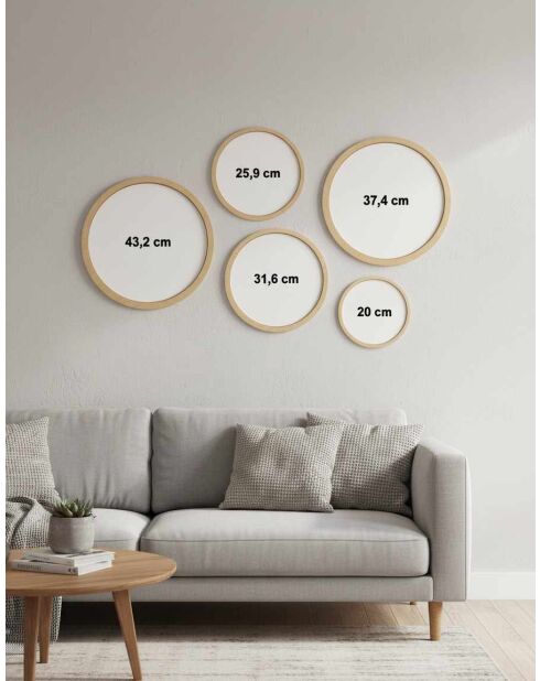 Pannello decorativo incorniciato in MDF multicolore - 5 pezzi