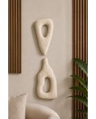 Lot de 2 décorations murales blanc cassé - 2x(18x40) cm