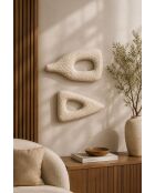 Lot de 2 décorations murales blanc cassé - 2x(18x40) cm