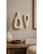 Lot de 2 décorations murales blanc cassé - 2x(18x40) cm