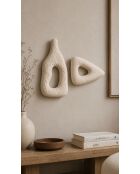 Lot de 2 décorations murales blanc cassé - 2x(18x40) cm