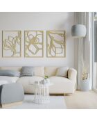 Set di 3 decorazioni murali in metallo dorato - 3x (58,5x41) cm