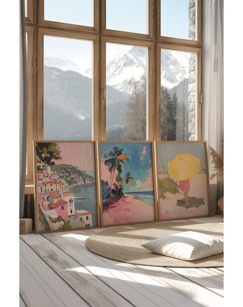 Lot de 3 tableaux décoratifs multicolore - 50x70 cm