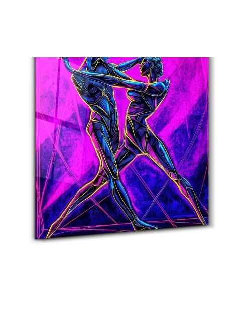 Tableau décoratif en verre trempé multicolore - 50x50 cm