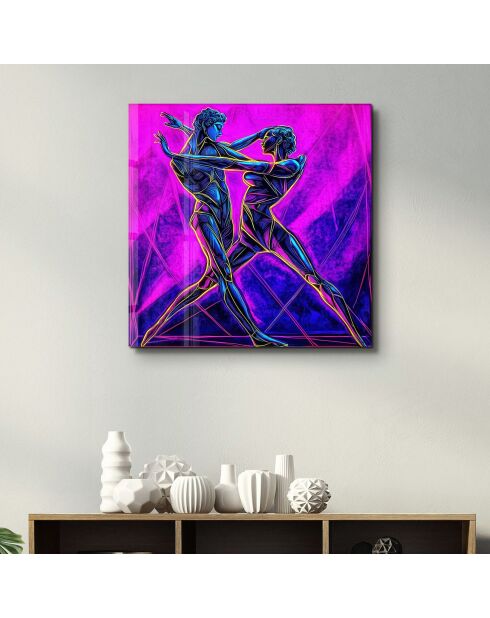 Tableau décoratif en verre trempé multicolore - 50x50 cm