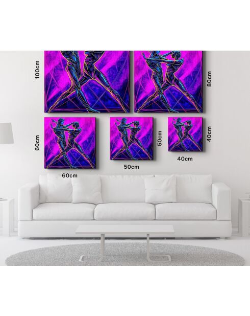 Tableau décoratif en verre trempé multicolore - 50x50 cm