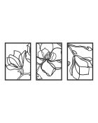 Set mit 3 schwarzen Wanddekorationen aus Metall — 3 x (58,5 x 41) cm