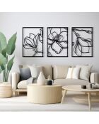 Set mit 3 schwarzen Wanddekorationen aus Metall — 3 x (58,5 x 41) cm