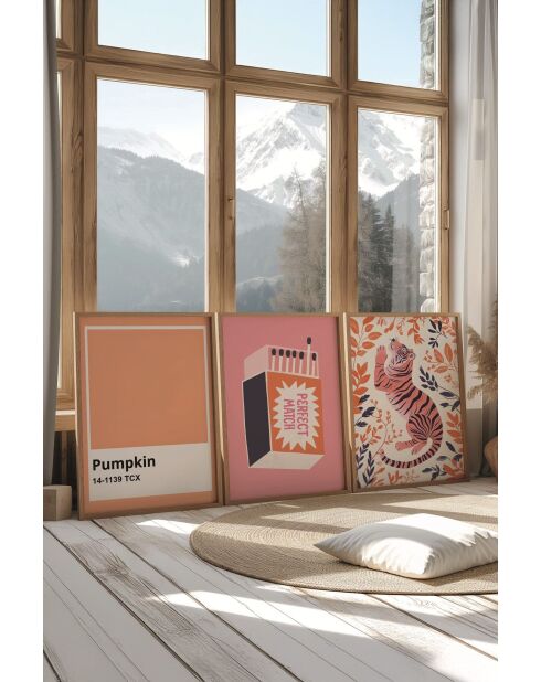 Lot de 3 tableaux décoratifs multicolore - 50x70 cm