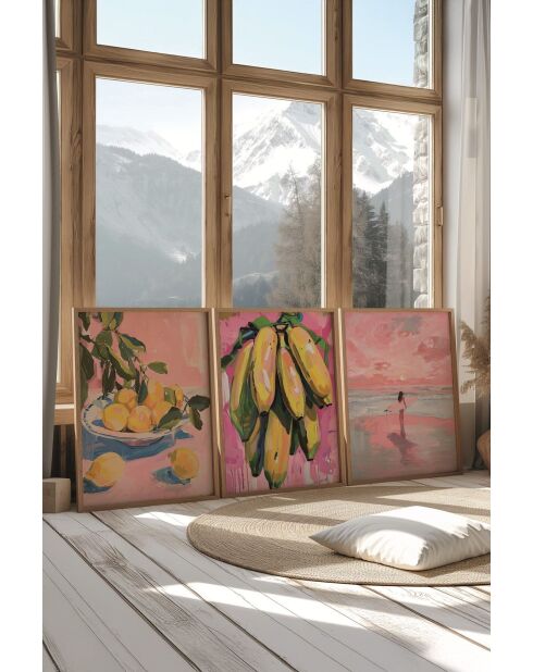 Lot de 3 tableaux décoratifs multicolore - 50x70 cm