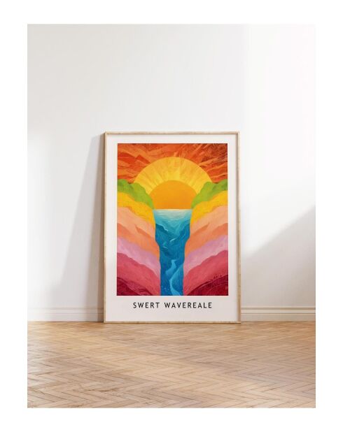 Tableau décoratif encadré multicolore - 50x70 cm