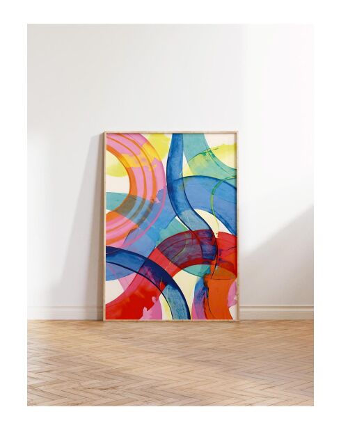 Tableau décoratif encadré multicolore - 50x70 cm