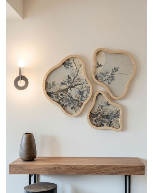 Tableau décoratif encadré en MDF multicolore - 3 pièces