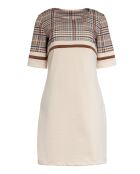 Robe simple à poches beige à carreaux