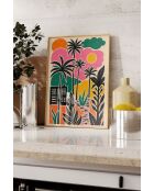 Tableau décoratif encadré multicolore - 50x70 cm